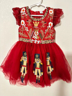 Mini Taylor Floral Tulle Party Dress Size 3-4Y Like New